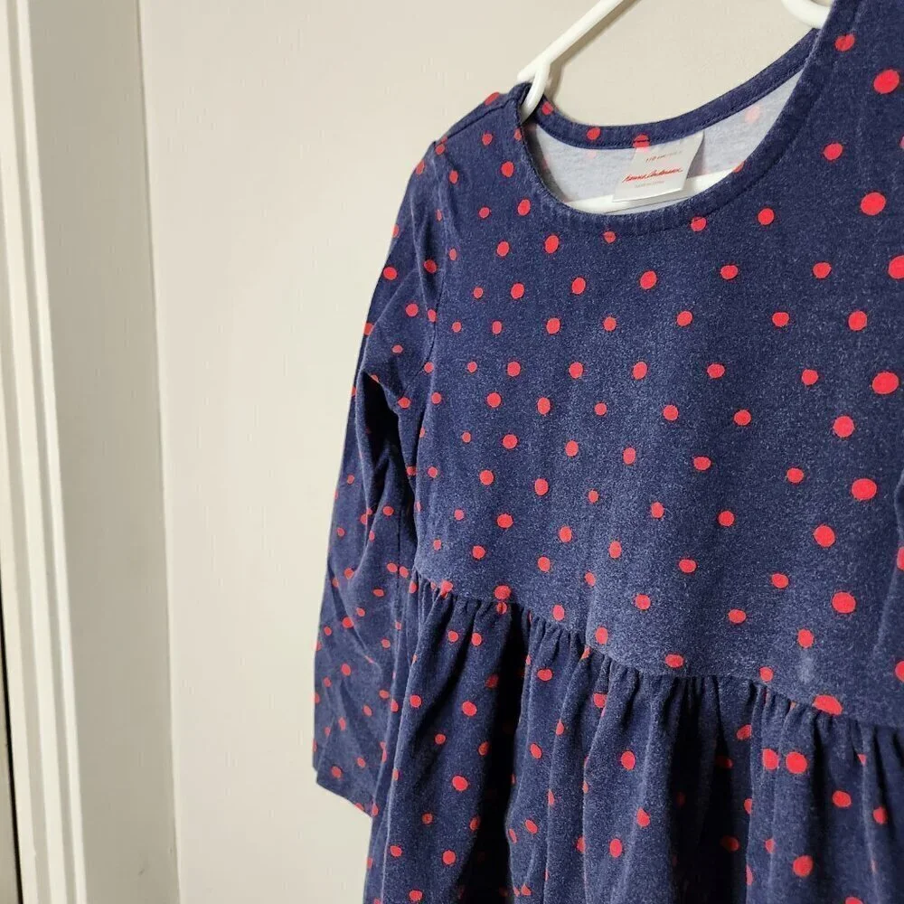 HANNA ANDERSSON Navy Polka Dot Dress